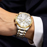 OLEVS Watches for Man 2730 Golden White