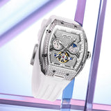 OLEVS 6016 Womens Automatic Watch Self Winding Original Diamond Luxury Date Ladies Dress Classic Luminous Waterproof Wrist Watches