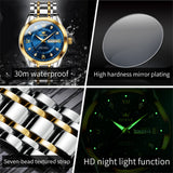 OLEVS Watches for Man 5513 Golden Blue