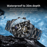 OLEVS 3640 Chronograph Watches for Men Waterproof Business Dress Analog Quartz Luxury Moon Phase Stainless Steel Roman Numeral Luminous Casual Mens Wrist Watches Reloj Para Hombre