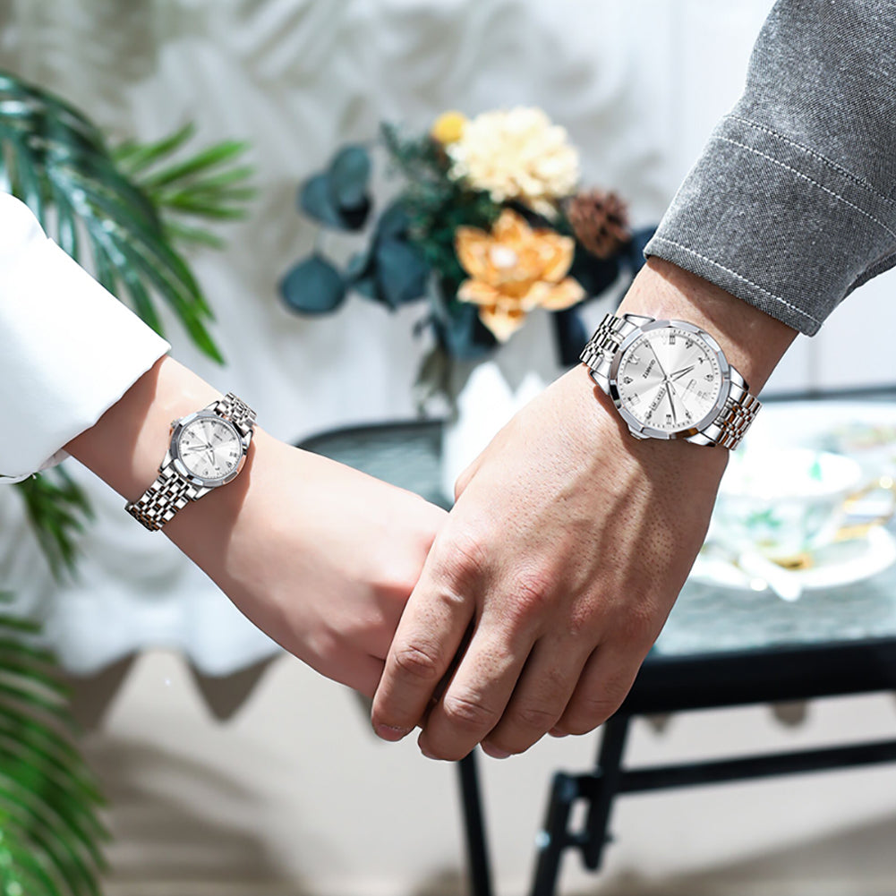Silver Strap-White Dial Silver Trim
