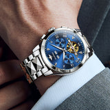 OUPINKE 3240 Self Winding Black Watches for Men Luxury Business Dress Mens Watch Reloj Para Hombre