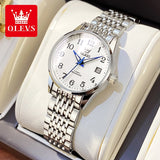 OLEVS 6666 Gold Watch for Women Self Winding Easy Reader Date Small Face Two Tone Stainless Steel Luxury Dress Waterproof, Gifts for Women
