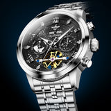 OUPINKE 3255 Self Winding Black Watches for Men Luxury Business Dress Mens Watch Reloj Para Hombre