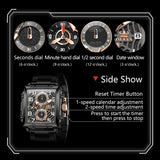 OLEVS 2958 Watches for Men Business Dress Chronograph Analog Quartz Square Dial Stainless Steel Waterproof Luminous Date Fashion Mens Wrist Watches Reloj Para Hombre
