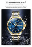 OLEVS Watches for Man 2906 Golden Blue