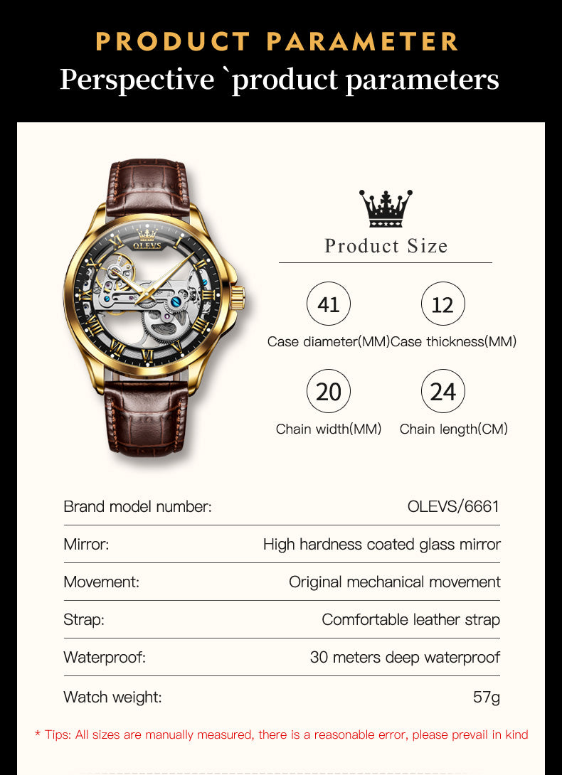 Brown Strap - Black Dial Gold Trim