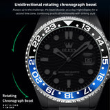 OLEVS 3610 Mens Watches, Silver Dress Gold Classic Luxury Big Large Face Waterproof Watches for Men, Analog Two Tone Stainless Steel Men Wrist Watch