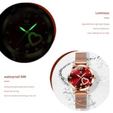 OLEVS Watches for Woman 5189 Rose Red DW