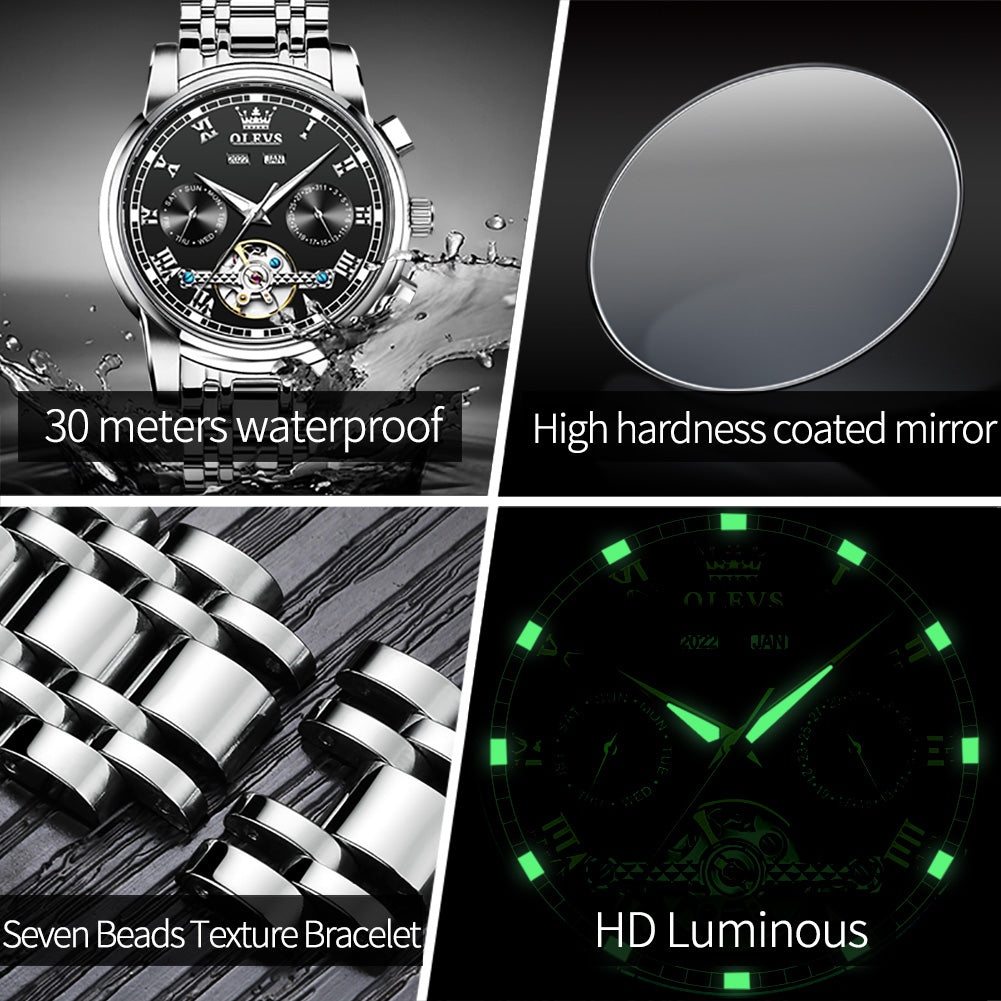 Silver Strap - Black Dial Silver Trim