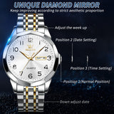 OLEVS Watches for Man 9970 Golden White