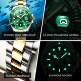 OLEVS Watches for Man 5885 Golden Green