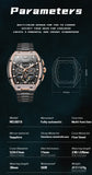 OLEVS 6016 Watches for Men Automatic Mechanical Luxury Dress Big Face Self Winding Tourbillon Skeleton Luminous Wrist Watches