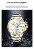 OLEVS Watches for Man 2906 Golden White