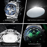 OLEVS 2945 Watches For Men Business Dress Luxury Casual Analog Quartz Stainless Steel Waterproof Luminous Date Men Wrist Watches Reloj Para Hombre Black Dial