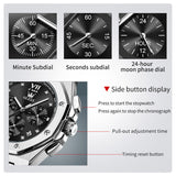 OLEVS 3626 Watches for Men Business Dress Analog Quartz Chronograph Gold Plated Stainless Steel Waterproof Luminous Date Classic Mens Wrist Watches Reloj Para Hombre