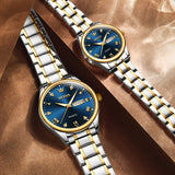 OLEVS 5563Couple Watch Valentines Couple Matching Watches His and Her Couple Set Wrist Watch Men and Women Lovers Wedding Waterproof Romantic Gifts Set of 2