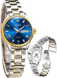 OLEVS Watches for Woman 5563 Golden Blue