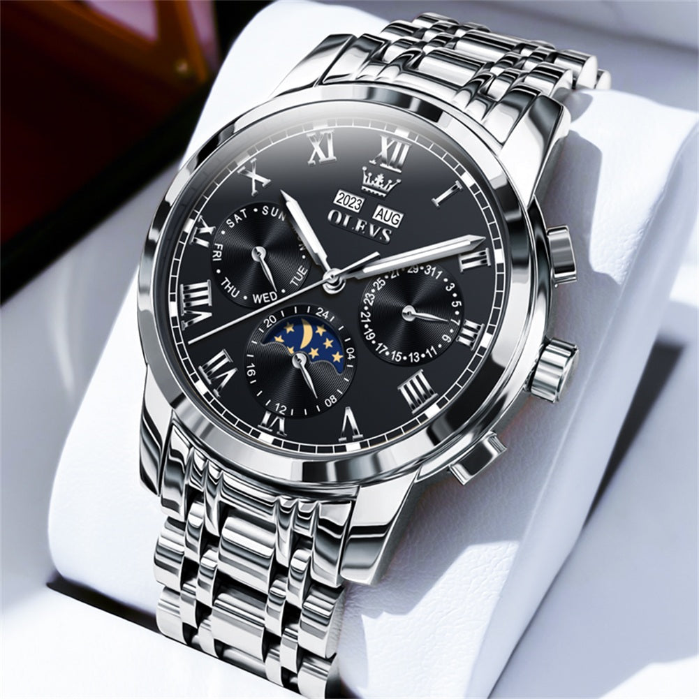 Black Strap-Black Dial Silver Trim