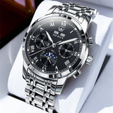 Black Strap-Black Dial Silver Trim