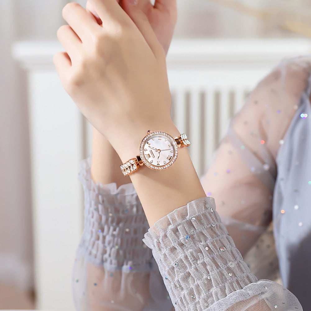 Rose Strap-White Dial Rose gold Trim