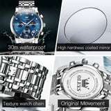 Silver Strap-Blue Dial Silver Trim