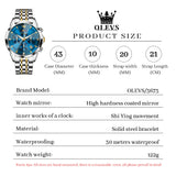OLEVS Watches for Man 3673 Golden Blue