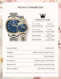 OLEVS Watches for Woman 5567 GL Golden Blue
