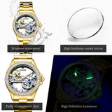 OLEVS 6699 Automatic Watches for Womens Mechanical Diamond Skeleton Self Winding Luxury Dress Waterproof Luminous Ladies Watches Womens Wrist Watches Gift Reloj Para Mujer