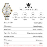 OLEVS Watches for Man 3646 Golden White