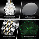 OLEVS Watches for Man 9970 Golden White