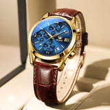 OLEVS Watches for Man 2872 Golden Blue