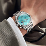 OLEVS 3618 Watches for Men Business Dress Luxury Casual Analog Quartz Stainless Steel Waterproof Luminous Date Mens Wrist Watches Reloj Para Hombre