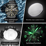 OLEVS 3678 Watches for Men Luxury Dress Chronograph Analog Quartz Gold Plated Stainless Steel Moon Phase Waterproof Luminous Date Fashion Mens Wrist Watches Reloj Para Hombre