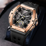 Men Automatic Sports Watch Original Skeleton Mechanical Self Winding Luxury Dress Sapphire Crystal Waterproof Wrist Watch for Men 6012