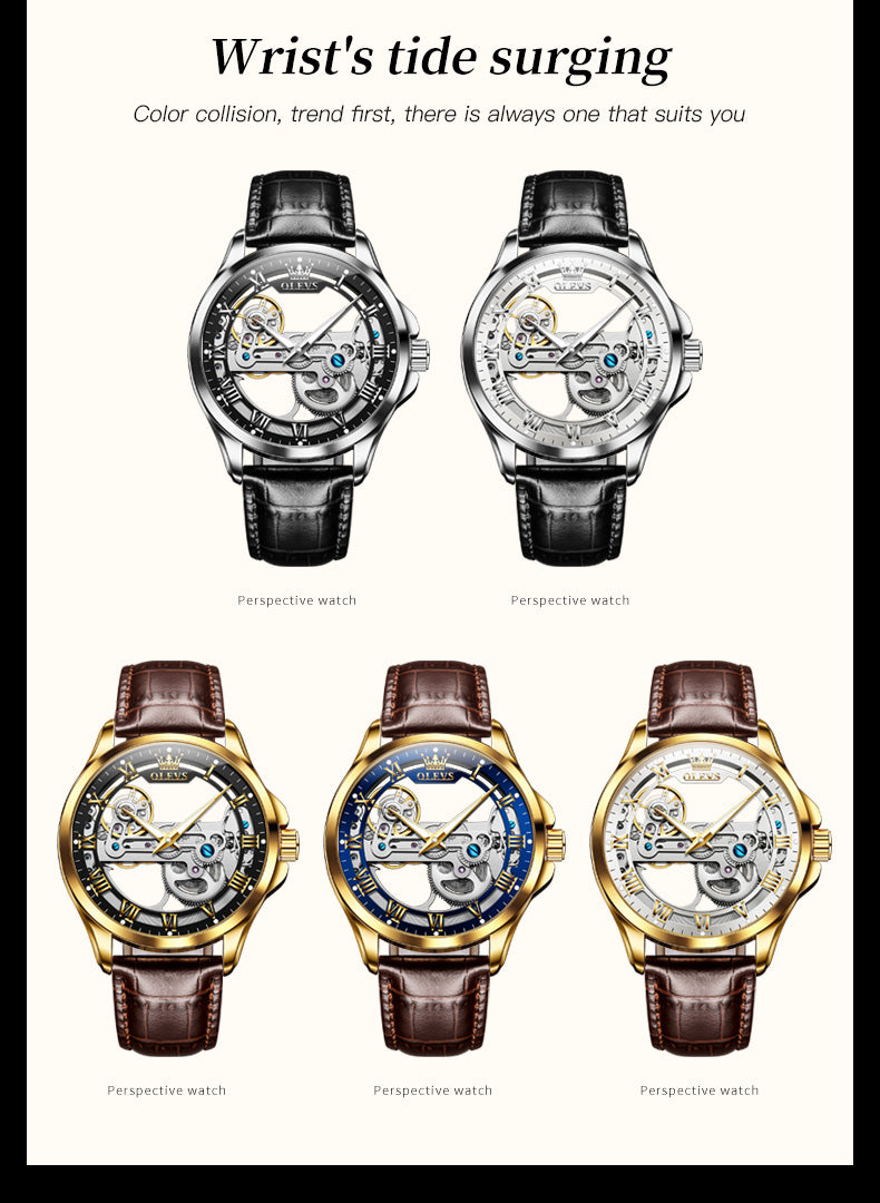 Brown Strap - White Dial Gold Trim