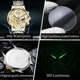 OLEVS Watches for Man 9947 Golden White