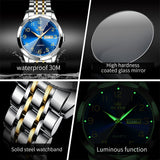 OLEVS Watches for Man 9970 Golden Blue