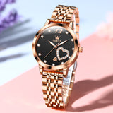 OLEVS 5189 Watch for Women Mesh Strap Fashion Rose Gold Dress Watches