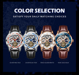 Brown Strap - Blue Dial Rose Trim