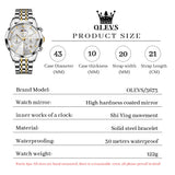 OLEVS Watches for Man 3673 Golden White