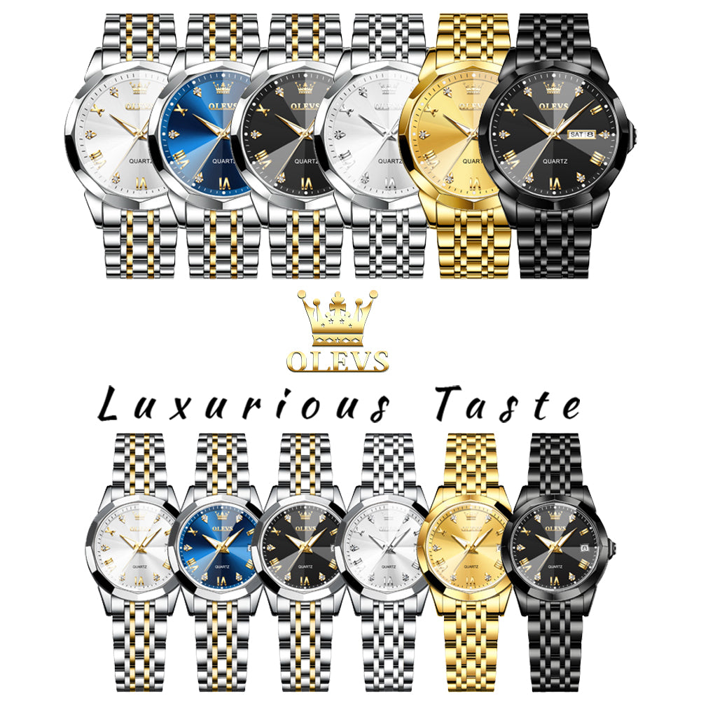 Two Tone Strap-White Dial Silver Trim