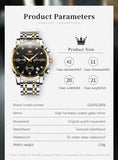 OLEVS Watches for Man 2858 Golden Black
