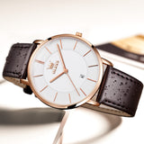 OLEVS 5869 Watches for Men Minimalist Ultra Thin Fashion Casual Analog Quartz Date Watch Waterproof Slim Simple Big Face Dress Mens Wrist Watches with Retro Leather Band for Men Reloj para Hombre