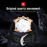 OLEVS 9911 Watches for Men Chronograph Waterproof Luxury Dress Quartz Silicon Strap Multifunction Moon Phase Business Calendar Luminous Men Wrist Watches Reloj Para Hombre Gray/Black/White