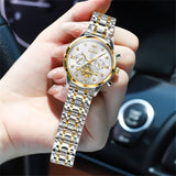 OLEVS 2897 Watches for Womens Business Luxury Casual Analog Quartz Diamond Stainless Steel Chronograph Waterproof Luminous ladies Watches Reloj Para Mujer Gold/White/Black/Blue