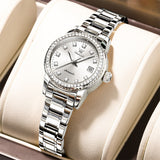 OLEVS 7003 Automatic Watches for Women Stainless Steel Durable Women's Watches Waterproof Business Womens Luxury Watches Fashion Luminous Date Self Winding Watches for Women Reloj para Mujer