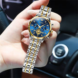 OLEVS 2897 Watches for Womens Business Luxury Casual Analog Quartz Diamond Stainless Steel Chronograph Waterproof Luminous ladies Watches Reloj Para Mujer Gold/White/Black/Blue