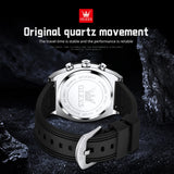 OLEVS 9911 Watches for Men Chronograph Waterproof Luxury Dress Quartz Silicon Strap Multifunction Moon Phase Business Calendar Luminous Men Wrist Watches Reloj Para Hombre Gray/Black/White