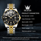 OLEVS Watches for Man 9809 Golden Black